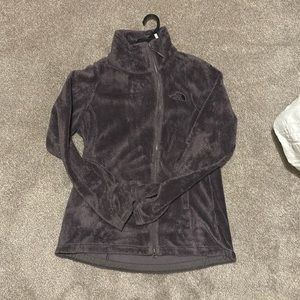 north face fleece gray zip up jacket